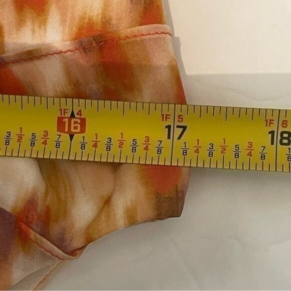 Ann Taylor Orange Silk Watercolor Print Fitted Party Event Dress NWOT Size 4 - Picture 11 of 13